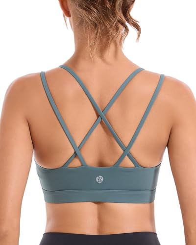 Image of RUNNING GIRL Sports Bras for Women High Support,Criss-Cross Back Strappy Bra Moulded Cup High Impact Workout Crop Tops