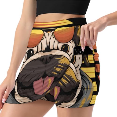 Jupe de tennis Carlin femme avec short intégré et poche pour sport
