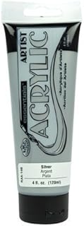 120ml Tube of Artists Quality Acrylic Canvas Mural Decorative Paint Silver