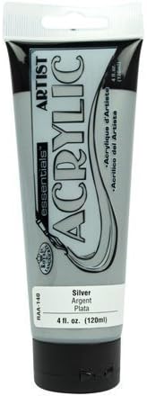 120ml Tube of Artists Quality Acrylic Canvas Mural Decorative Paint Silver