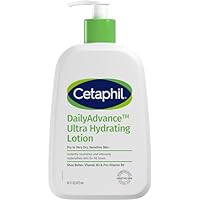 Cetaphil Daily Advance Ultra Hydrating Lotion 473mL, Face & Body Moisturiser for Dry to Very Dry & Sensitive Skin, 48 Hour Hydration, with Shea Butter, Glycerin & Pro-Vitamin B5 (Panthenol), Non-Greasy, Hypoallergenic, Fragrance-Free, Paraben-Free, Dermatologist Tested