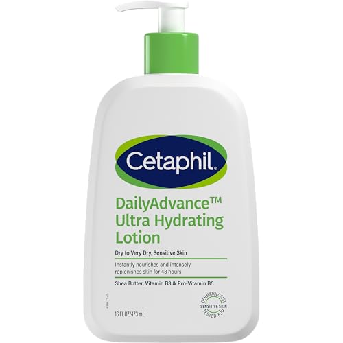 CETAPHIL Daily Advance Ultra Hydrating Lotion 473ml, Gentle Body Moisturiser for Sensitive Dry to Very Dry Skin, With Shea Butter, Glycerin & Panthenol, Hypoallergenic, Dermatologist Tested