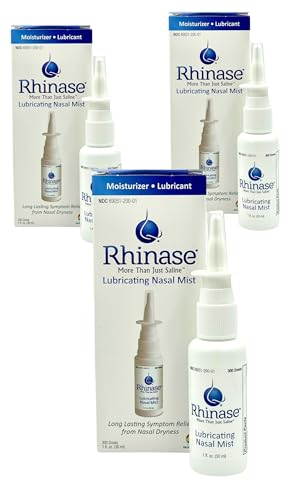 Rhinase Nasal Spray 1 oz (3 Pack) for Nasal Dryness from Allergy, Nosebleed, Low Humidity, CPAP…
