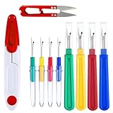 COYUN Kit Cucito da Casa,10 Pezzi Set Cucito Professionale,Kit Taglia-Cuciture per Cucitos,Scucirini con Cappuccio Protettivo,Tagliafili,Strumento per Rimuovere le Cuciture(Colori Casuali)