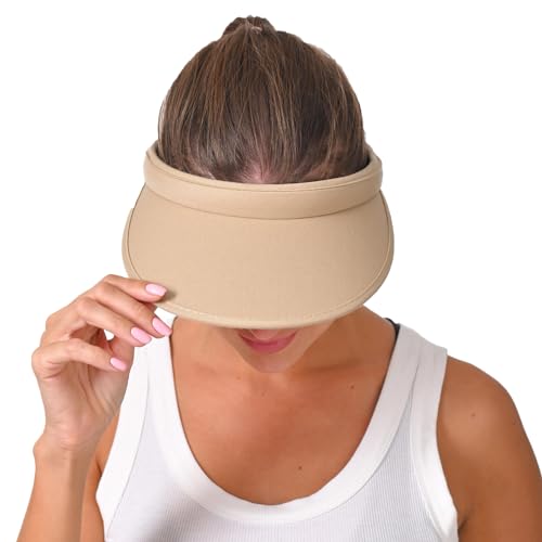 Image of 2 Pack Sun Visor Hats Women Men Clip On Wide Brim Visors Hat Outdoor Sports Golf Beach Travel Tennis Caps