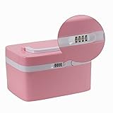 EVERTOP Medicine Cabinet with Coded Lock and Divided Compartments, Pink