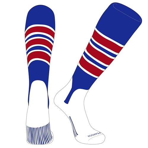 PEAR SOX OTC Baseball Softball Stirrup Socks (C, 5in) Royal, White, Red