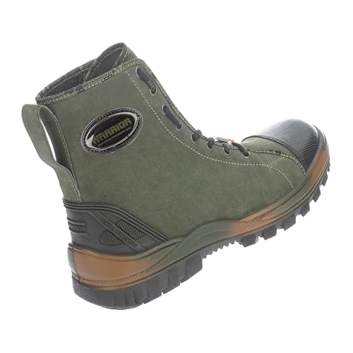 Image of Liberty Warrior Super Jungle King for Men, Line Print Leather, Hard Toe, 19-47HSBG Commando Army Shoes for Men, Light Weight, Waterproof, Military Boot for Men, Olive Green Sizes - 5UK-12UK