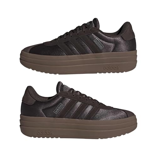 Image of adidas Womens Vl Court Bold Lace Up Sneakers Shoes Casual - Pink
