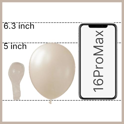 Image of PartyWoo White Sand Balloons 50 pcs 5 Inch Small Mini Beige Cream Ivory Latex Small Mini Balloons for Wedding Bridal Graduation Baby Shower Gender Reveal Safari Birthday Party Decorations White-F12