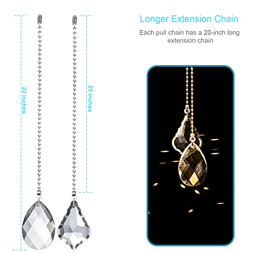 2Pcs Ceiling Fan Pull Chains, Premium Fan Pull Chain With 20-Inches Extension Chains #TOP1