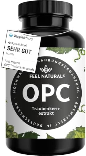 OPC Traubenkernextrakt – 240 Kapseln mit 1000mg OPC Extrakt – Höchster OPC Gehalt nach HPLC – aus französischen Weintrauben – Vegan, hochdosiert, in Deutschland produziert