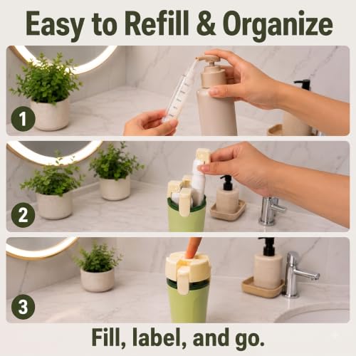 Image of 4 in 1 Travel Bottles for Toiletries, TSA Approved Leak Proof Refillable Travel Containers, 4x30ml Travel Bottles for Shampoo, Oil, Lotion, Body Wash, Travel Accessories Kit for Women & Men