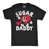 Mens Funny T Shirts Sugar Daddy Heart Valentines Day Novelty Tee for Men Funny T Shirts Love Apparel for Men Cool Sarcastic Short Sleeve Novelty Tees for Black - L