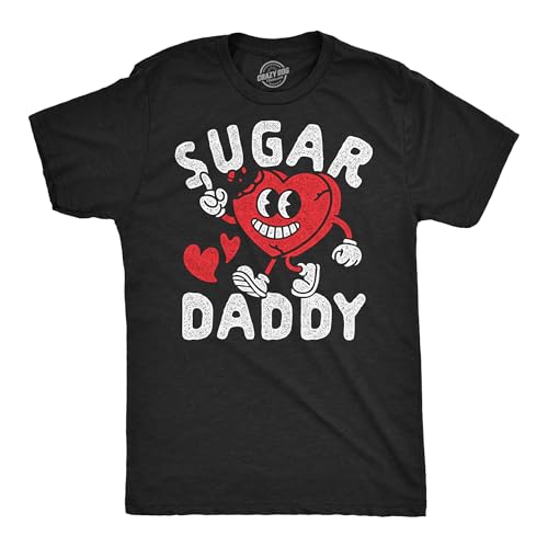 Mens Funny T Shirts Sugar Daddy Heart Valentines Day Novelty Tee for Men Funny T Shirts Love Apparel for Men Cool Sarcastic Short Sleeve Novelty Tees for Black - XL