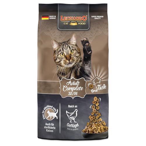 Leonardo Adult Complete 32/16 | 300 g | Aliments secs pour Chats Adultes | Teneur réduite en énergie pour Une Silhouette Svelte | pour Chats Moins Actifs
