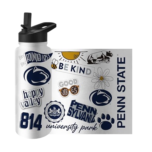 Image of Logo Brands NCAA Native 34 oz Quencher Water Bottle - | Local Icons Design | Double-Wall Insulated| Leak-Proof Lid & Built-In Straw