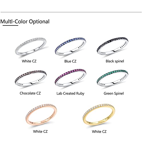 Santuzza 925 Sterling Silver 14K Gold Plated Solid Stackable Ring Cz Simulated Diamond For Women (8.5, Gold) #TOP2