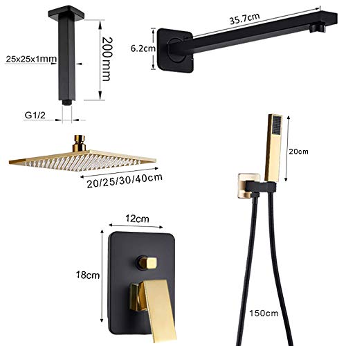 Ensemble de robinet de douche noir et or pour sublimer votre rituel