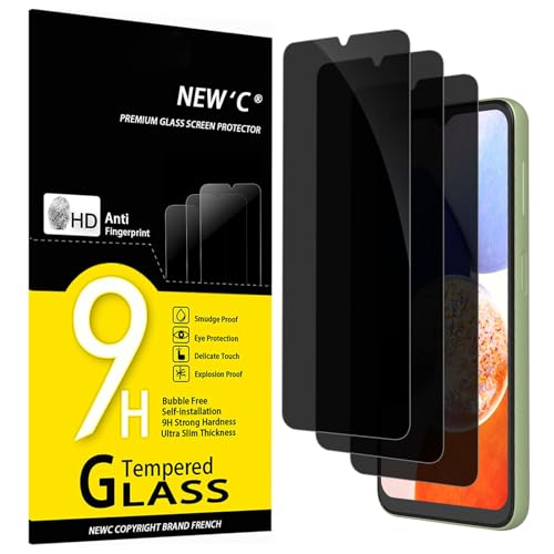 NEWC 3 Stück Sichtschutz für Samsung Galaxy A14 5G / 4G M14 5G für Panzerglas Ausgewogener 35-Grad-schutzwinkel mit Augenschutz Ultra-Haltbare 9H Härte Blasenfrei