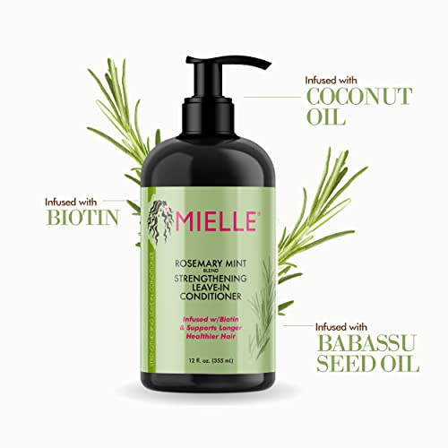 Mielle Organics Rosemary Mint Strengthening Leave-In Conditioner, Supports Hair Strength, Smooth Conditioner For Dry And Crinkled Hair, Weightless Hair Treatment #TOP2