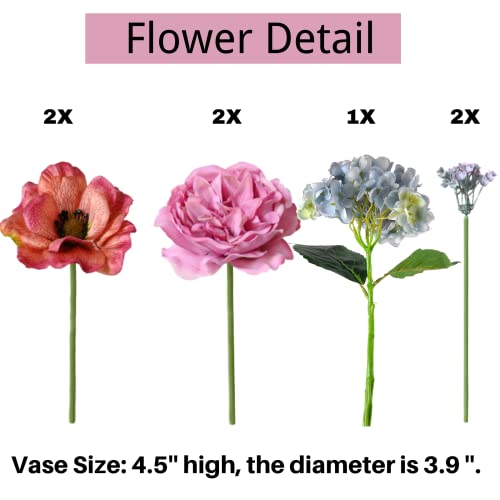 Astryas Fake Flowers With Vase, Artificial White Flowers In Vase, Table Centerpieces For Dining Room, Faux Flower Arrangements, Living Room Bathroom Plant Decor, Centerpiece Table Decorations #TOP2