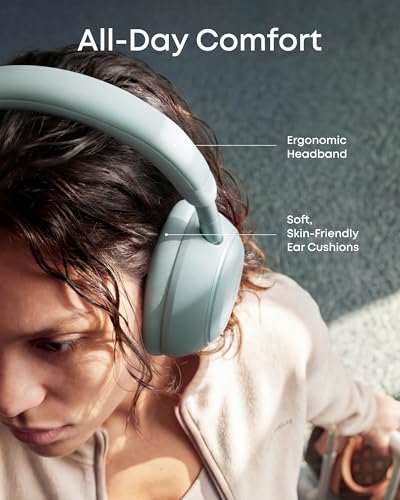 Image of Soundcore Space 2 by Anker, Active Noise Cancelling Headphones with Protective Case, Comfortable Fit, 50H Playtime, LDAC Hi-Res Wireless Audio, Dual Connection, Clear Calls, Bluetooth 6.1, Nap Mode