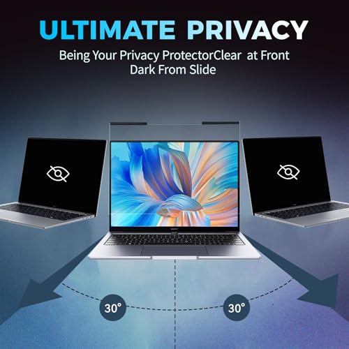 Image of Magnetic Laptop Privacy Screen Filter 15.6 inch for 16:9 Widescreen Computer Monitor, Removable Anti Blue Light Privacy Shield, Anti-Glare Protector