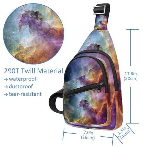 Bolsa de pecho compacta de 30x18cm con correa ajustable y estampado galáctico 5