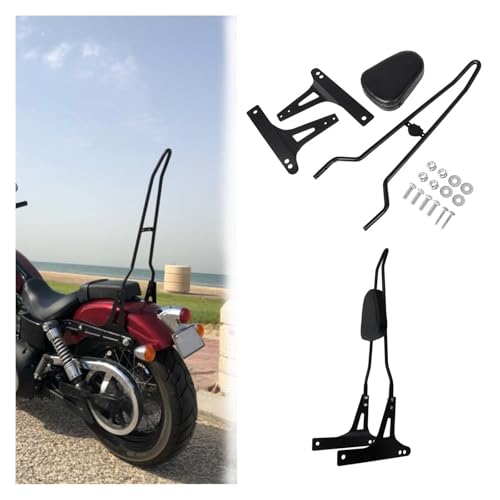 Sissy Bar Moto pour Dyna 2006-2017 : Dossier Passager Arrière Amovible avec Coussin Noir