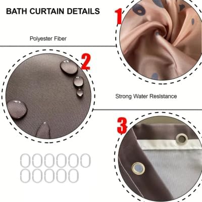 Miniatura 5 de Cortina de ducha de decoración de Halloween para FK, 72 x 72 pulgadas, incluye 10 ganchos de plástico, adhesivo de inodoro y 2 postales de