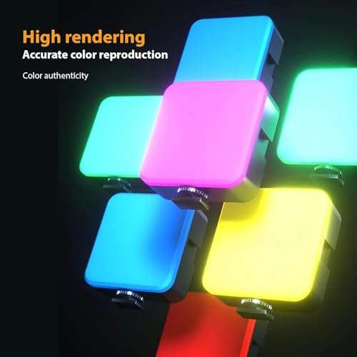 Image of LED Pocket Video Mobile Light RGB Rechargeable Camera Fill with Adjustable Brightness & Color Temperature | Clip-On Vlogging for Mobile Phone, DSLR, Camera, Laptop & Live Streaming