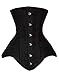 Produktbild SHAPERX Damen Waist Training Schwerlast Doppelt Stahl Knochen Korsett Lange Linie Underbust Cincher Schwarz Corset,UK-DT1969-Black-M