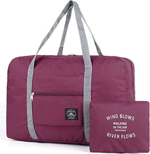 Travel Foldable Duffel Bag for Airlines, Resistant Nylon Waterproof Lightweight Travel Duffle Luggage Bag for Women Men for Vacation, Sports, Gym