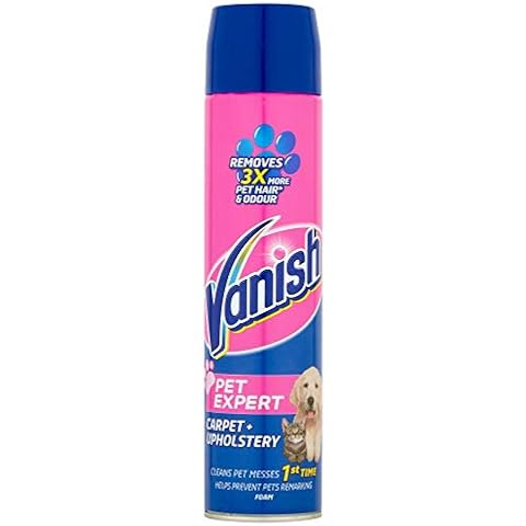 Vanish Carpet Cleaner + Upholstery, Pet Expert Foam Shampoo, Large Area Cleaning, 600 ml Cover