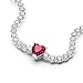 PANDORA Red Sparkling Heart Tennis Bracelet - Gift for Her - Sterling Silver with Man-Made Crystal - With Gift Box - 7.9