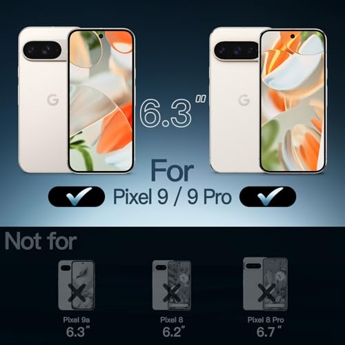 Image of JETech Cover Case for Google Pixel 9 /9 Pro 2024, Non-Yellowing Shockproof Bumper Protective Phone Cover, Anti-Scratch Hard PC Back (Clear)