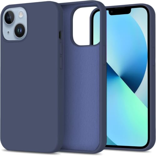 Image of DIZORO Compatible for iPhone 15 Case 6.1, Slim Liquid Silicone Case 3 Layers Full Covered Soft Gel Rubber Phone Case Protective Cover 6.1 Inch - Blue