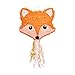 BLUE PANDA Pull String Fox Pinata for Woodland Baby Shower Decoration - Birthday Party (Small, 16 x 13 x 3 In)