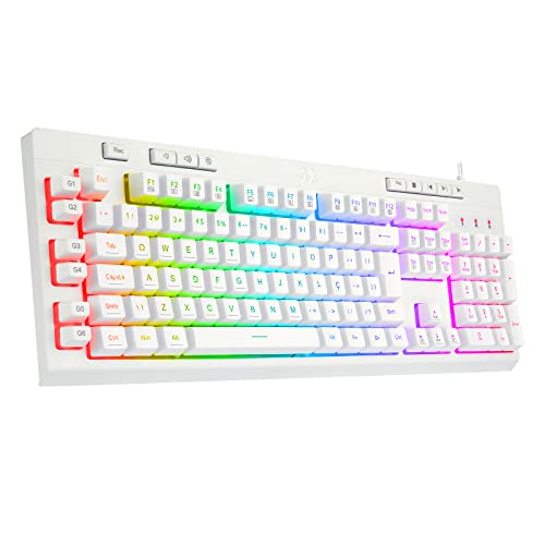K512 Shiva White, RED-K512W-RGB, retroilluminazione RGB multicolore - Tastiera gaming - Immagine 2