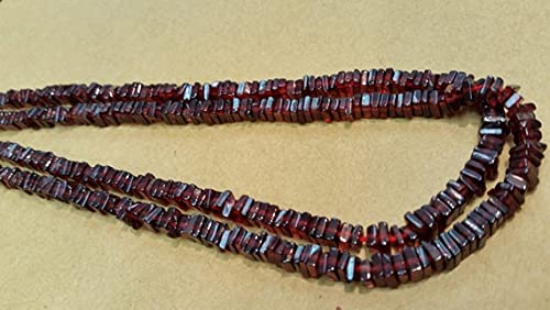 LKBEADS Garnet Heishi Cube, Garnet Flat Square, 4.5-5mm AAA Qualtity Good Color 15 Inch