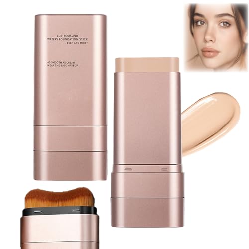 Image of Skin Tint Foundation Stick,Natural Colour Balm Foundation With Built-In Brush,Moist Face Full Coverage Foundations for Dry Skin,Colour Corrector for Brightening & Even Skin Tone(02 Natural)