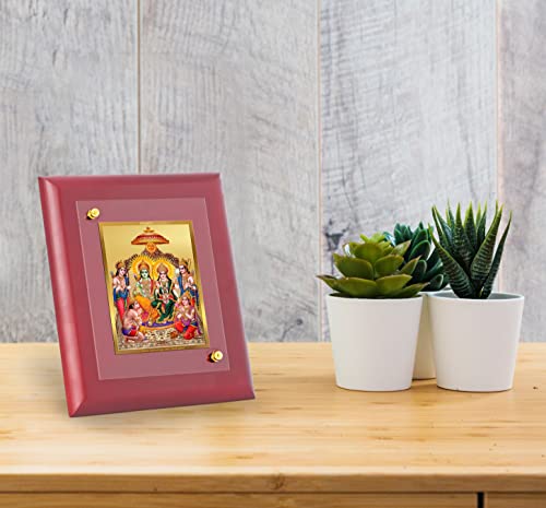 Cadre photo Ram Darbar mural or 24k bois MDF idole religieuse pour Pooja