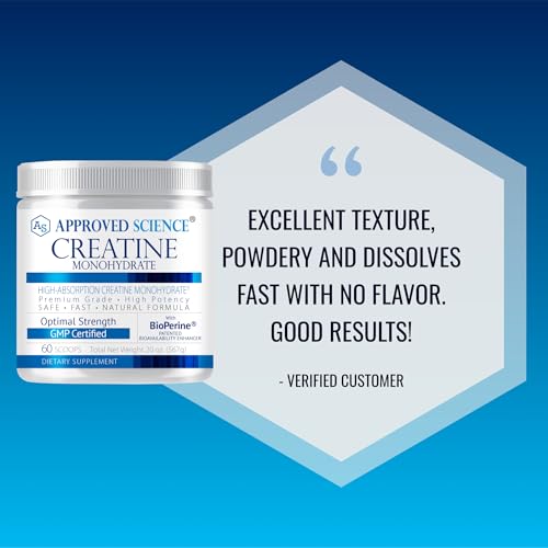 image for Approved Science Creatine Monohydrate Powder with BioPerine - Supports