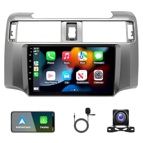 Car Stereo Radio Upgrade for Toyota 4Runner 2009-2019, 9" HD Touchscreen Android 13 Car Radio Stereo with Wireless CarPlay Android Auto, Support GPS Navigation Bluetooth SWC FM DSP Backup Camera Mic