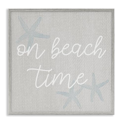 Beach Time Starfish Phrase, 12 x 12 Inch Framed Giclée Print