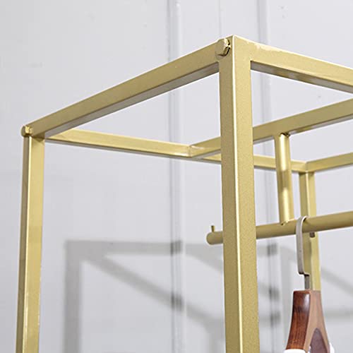 Wfderan Creative Simple Clothes Retail Heavy Duty Metal Garment Racks,Clothing Store Hanger Storage Shelves,Commercial Wedding Dress Floor-Standing Display Rack (Gold, 65" H) #TOP5