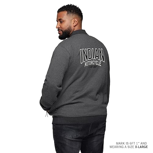 Indian Motorcycle Men's Colorblock Marl Zip Thru, Gray3