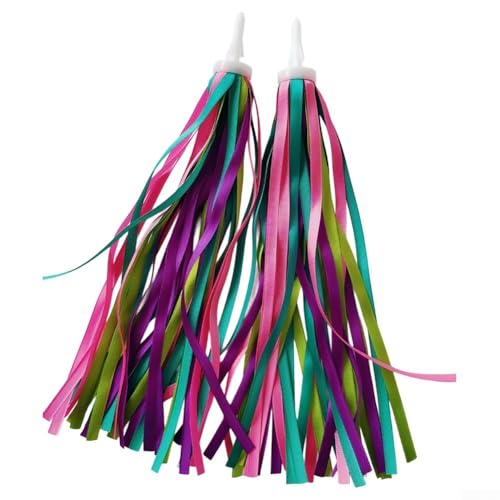 Serpentins colorés pour guidon de vélo pour enfants - Frange de bar pour filles et garçons - Pompons d'équilibre pour décoration de vélo - Rubans pour...