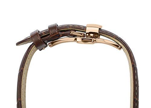 Istrap Leather Watch Band -Alligator Grain Embossed Pattern Calfskin Replacement Strap-Stainless Steel Deployment Buckle With Push Buttons-Bracelet For Men Women-18Mm 19Mm 20Mm 21Mm 22Mm 24Mm #TOP5